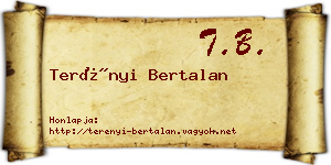 Terényi Bertalan névjegykártya