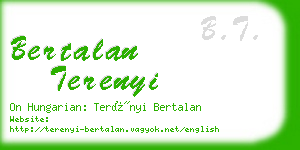 bertalan terenyi business card